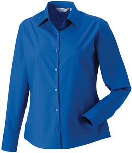 Russell Collection RU936F - Ladies Long Sleeve Pure Cotton Easy Care Poplin Shirt