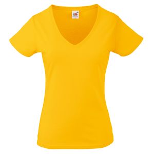 Fruit of the Loom SS047 - Women's V-neck T-shirt Sunflower