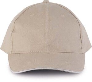 K-up KP011 - ORLANDO - MEN'S 6 PANEL CAP Beige / White