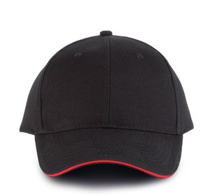 K-up KP011 - ORLANDO - MEN'S 6 PANEL CAP Black / Red