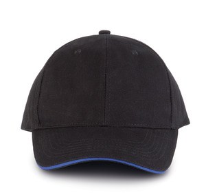 K-up KP011 - ORLANDO - MEN'S 6 PANEL CAP Black / Royal Blue