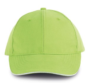 K-up KP011 - ORLANDO - MEN'S 6 PANEL CAP Lime / White