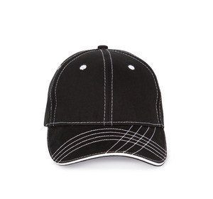 K-up KP109 - FASHION CAP - 6 PANELS Black / White