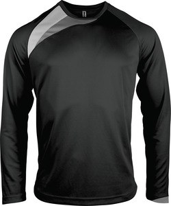 ProAct PA409 - KIDS' LONG SLEEVE SPORTS T-SHIRT Black / White / Storm Grey