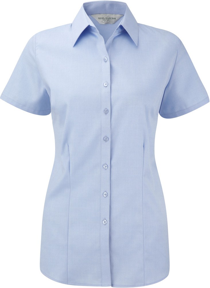 Russell Collection RU963F - Ladies' Short Sleeve Herringbone Shirt