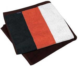 Kariban K121 - VELOUR STRIPED BEACH TOWEL Black / Orange / White / Chocolate