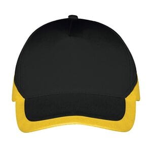 SOL'S 00595 - Booster Five Panel Contrasted Cap Noir / Jaune