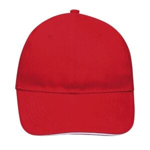 SOL'S 88100 - Buffalo Six Panel Cap Rouge / Blanc