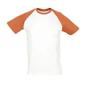 SOL'S 11190 - Funky Men's Two Colour Raglan Sleeve T Shirt Blanc / Orange