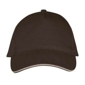 SOL'S 00594 - LONG BEACH Five Panel Cap Chocolat / Beige