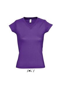 SOL'S 11388 - MOON Women's V Neck T Shirt Violet foncé