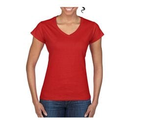 Gildan GN647 - Softstyle Ladies V-Neck T-Shirt Red