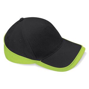 Beechfield BF171 - 5 Panel Teamwear Cap Black/Lime