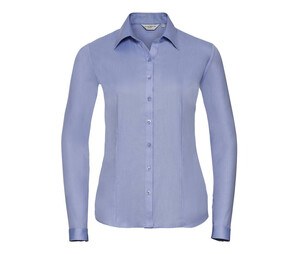 Russell Collection JZ62F - Long Sleeve Easy Care Oxford Shirt Light Blue