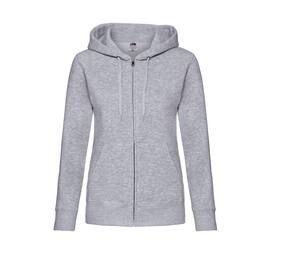 Fruit of the Loom SC375 - Women's large zip hoodie Heather Grey