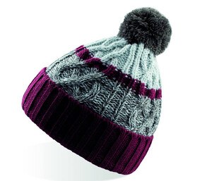 Atlantis AT029 - Cool beanie with pompom Burgundy/Grey