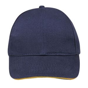 SOL'S 88100 - Buffalo Six Panel Cap French Navy/Neon Orange