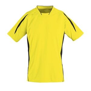 SOL'S 01638 - MARACANA 2 SSL Adults' Finely Worked Short Sleeve Shirt Lemon/Black