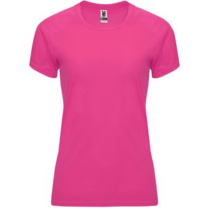 Roly CA0408 - BAHRAIN WOMAN Technical short-sleeve raglan t-shirt for women Pink Fluor
