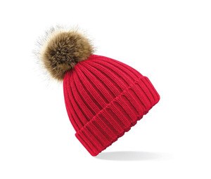 Beechfield BF412 - Big mesh Pop Pom beanie Classic Red