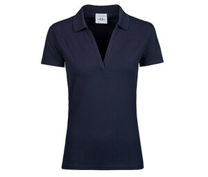 Tee Jays TJ1409 - Womens luxury V-neck stretch polo Navy