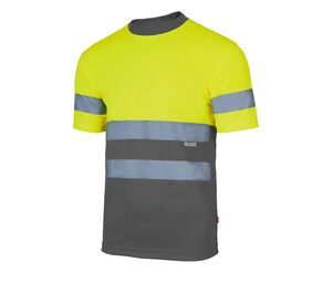 VELILLA V5506 - High visibility two-tone technical T-shirt Fluo Yellow / Grey