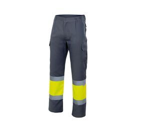 VELILLA VL157 - HIGH-VISIBILITY TWO-TONE PANTS Grey/Fluo Yellow