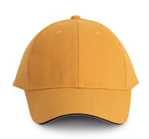K-up KP011 - ORLANDO - MEN'S 6 PANEL CAP Cumin Yellow / Dark Grey