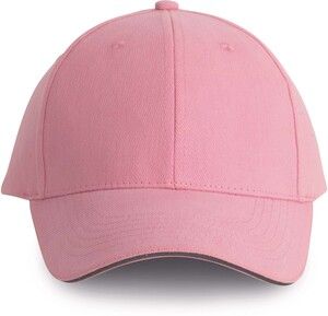K-up KP011 - ORLANDO - MEN'S 6 PANEL CAP Dark Pink / Slate Grey