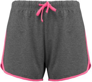 Proact PA1021 - Ladies' sports shorts Grey Heather / Fluo Pink