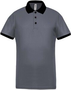 Proact PA489 - Men's performance piqué polo shirt Sporty Grey / Black
