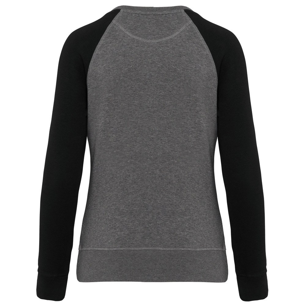 Kariban K492 - Women's organic two-tone round neck sweatshirt with raglan sleeves