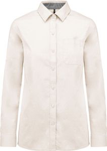 Kariban K585 - Women's long-sleeved Nevada cotton shirt Angora (Natural)