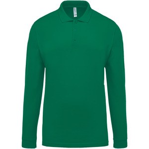 Kariban K256 - Men's long-sleeved piqué polo shirt Kelly Green