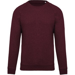 Kariban K480 - Men's organic round neck sweatshirt with raglan sleeves Wine Heather