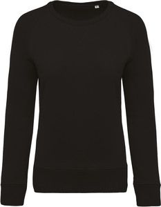 Kariban K481 - Women's organic round neck sweatshirt with raglan sleeves Black
