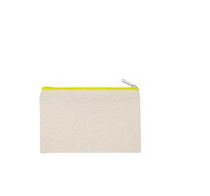 Kimood KI0720 - Canvas cotton pouch - small model Natural / Fluorescent Yellow