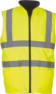 Yoko YHV008F - Hi-Vis Reversible Fleece Bodywarmer Hi Vis Yellow