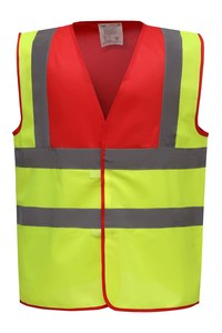 Yoko YHVW100 - Hi-Vis Waistcoat Red / Hi Vis Yellow