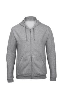 B&C CGWUI25 - Zipped hooded sweatshirt ID.205 Heather Grey