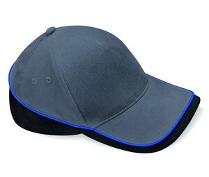 Beechfield BF171 - 5 Panel Teamwear Cap Graphite Grey / Black / Bright Royal