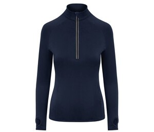 Just Cool JC035 - Women's sports t-shirt with zipped collar French Navy
