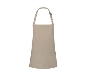 Karlowsky KYBLS6 - Basic Short Bib Apron with Buckle and Pocket Sand