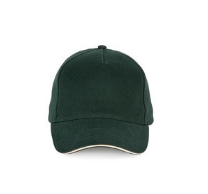 K-up KP189 - 5 panel cap Forest Green / Beige