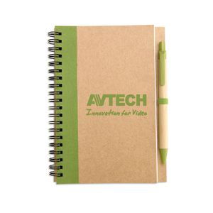 GiftRetail IT3775 - SONORA PLUS B6 recycled notebook with pen Lime