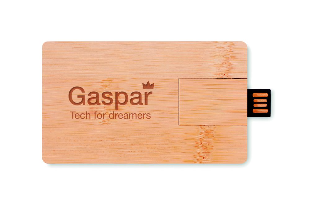 GiftRetail MO1203 - CREDITCARD PLUS 16GB bamboo casing USB