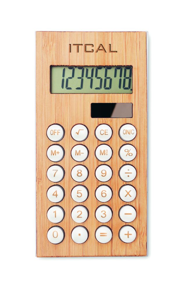 GiftRetail MO6215 - CALCUBAM 8 digit bamboo calculator