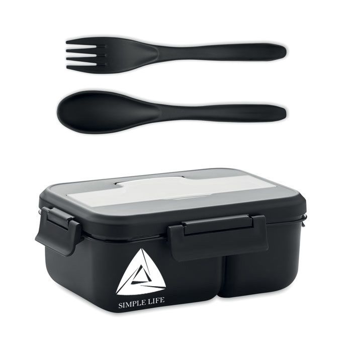 GiftRetail MO6646 - MAKAN Lunch box with cutlery in PP