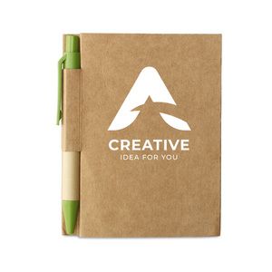 GiftRetail MO7626 - CARTOPAD Recycled notebook with pen Lime