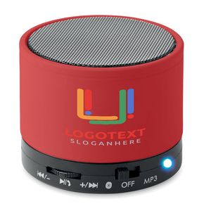 GiftRetail MO8726 - ROUND BASS Round wireless speaker Red